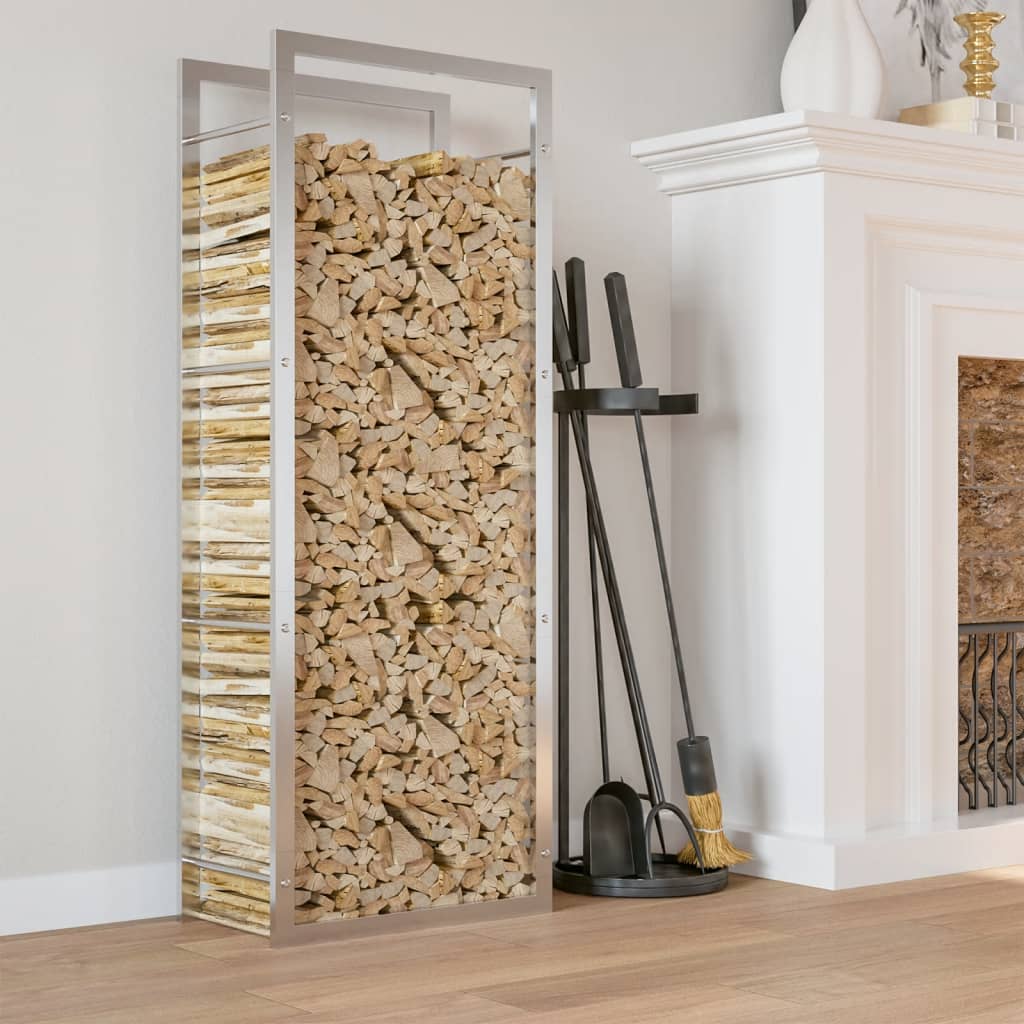 Étagère À Bois De Chauffage Mat Acier