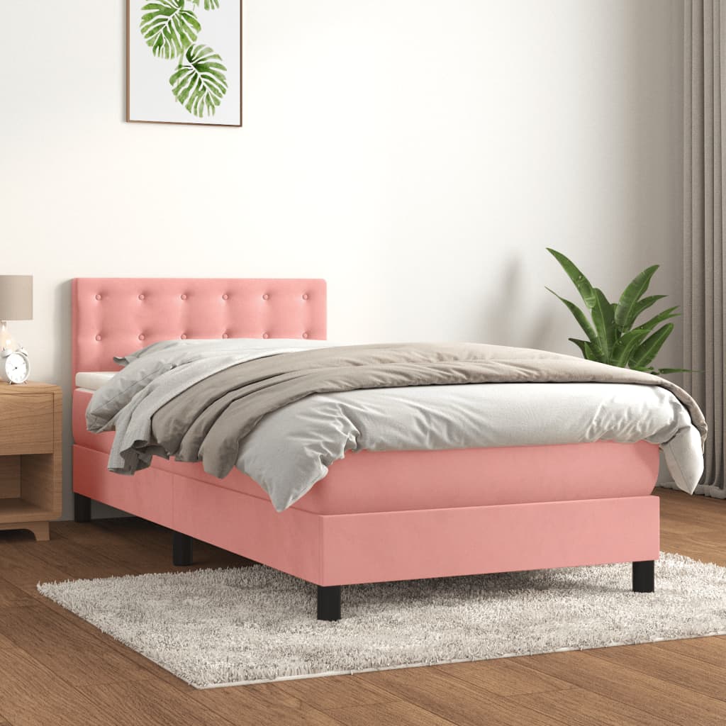 Lit À Ressorts Avec Matelas Velours