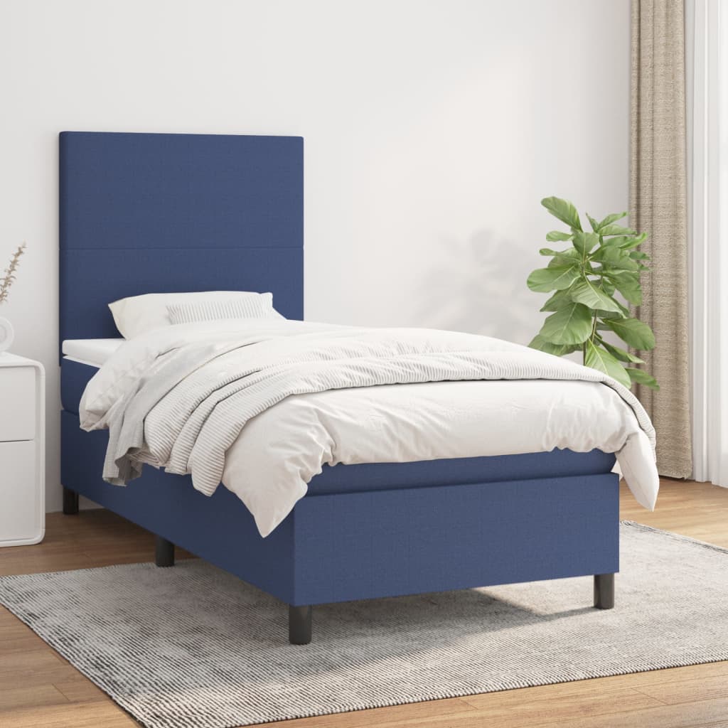Lit À Ressorts Avec Tête De Lit Tissu