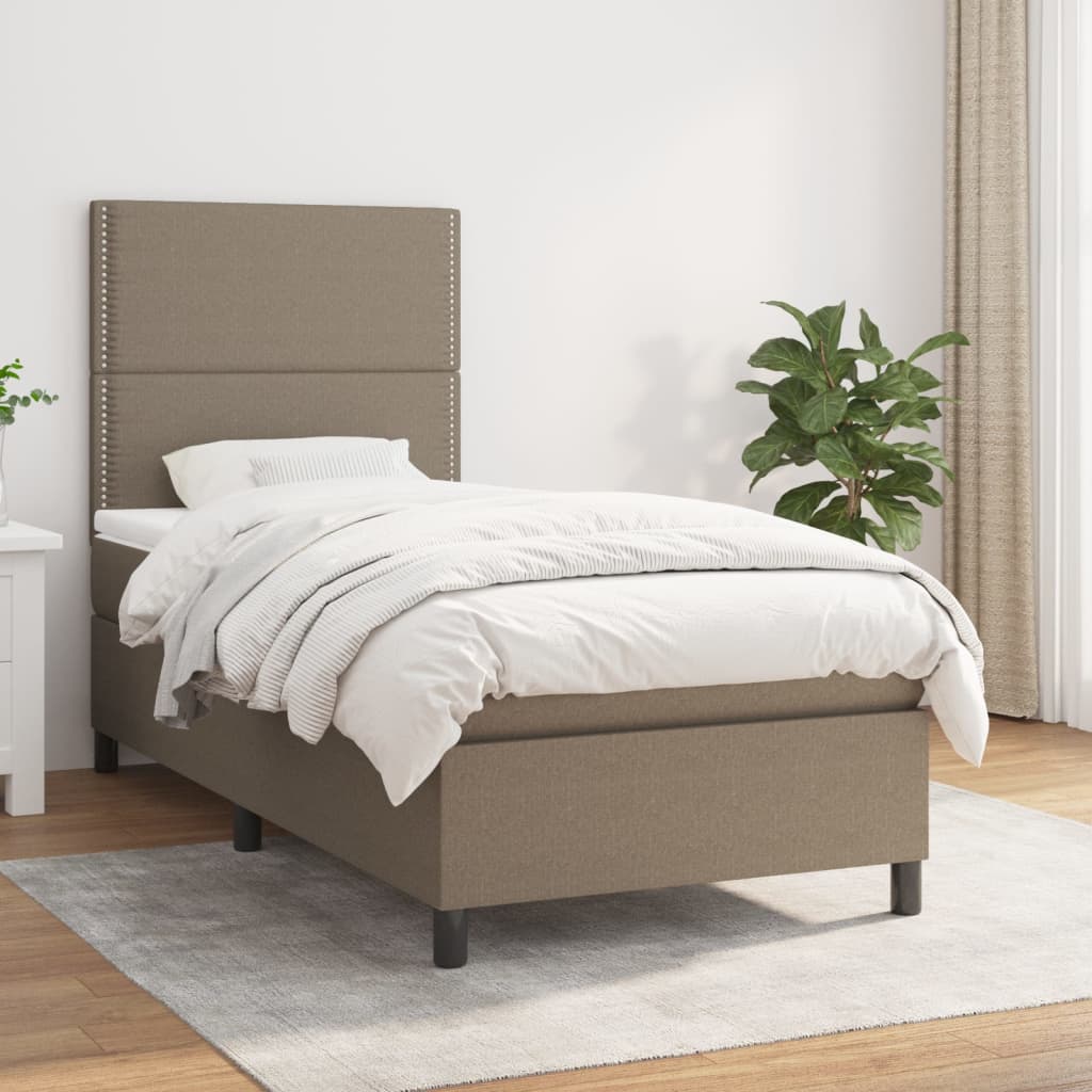 Lit À Ressorts Avec Tête De Lit Tissu