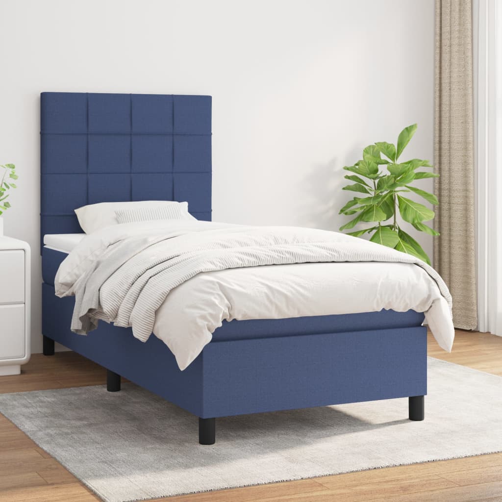 Lit À Ressorts Avec Tête De Lit Tissu