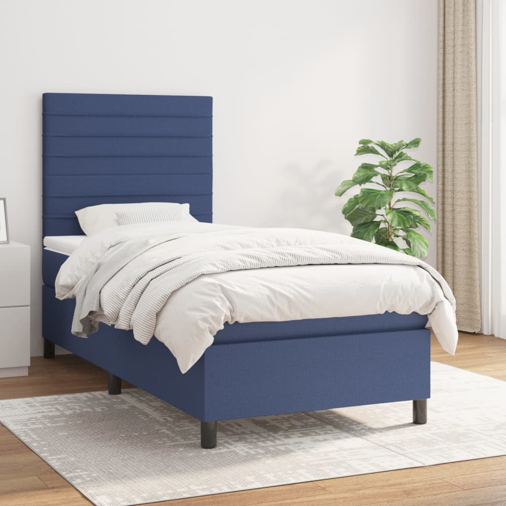 Lit À Ressorts Avec Tête De Lit Tissu