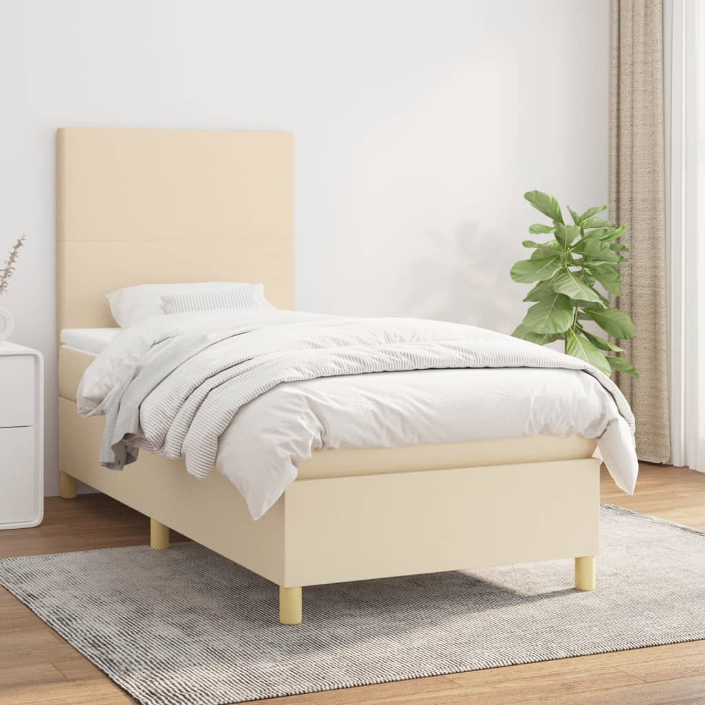 Sommier À Lattes De Lit Avec Matelas 100X200Cm Tissu