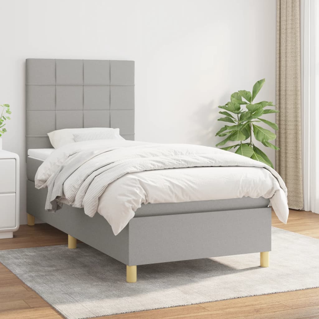 Sommier À Lattes De Lit Avec Matelas 100X200Cm Tissu