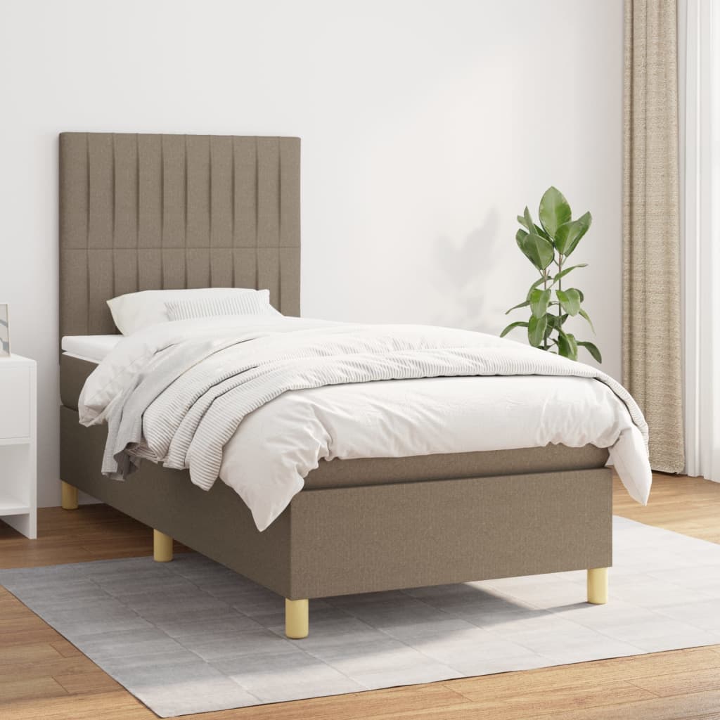 Sommier À Lattes De Lit Avec Matelas 100X200Cm Tissu