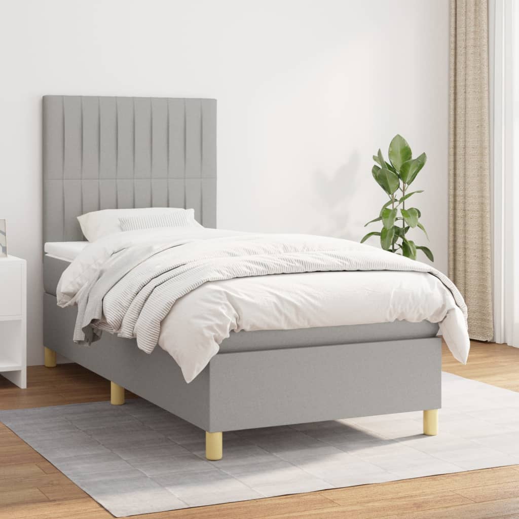 Sommier À Lattes De Lit Avec Matelas 100X200Cm Tissu