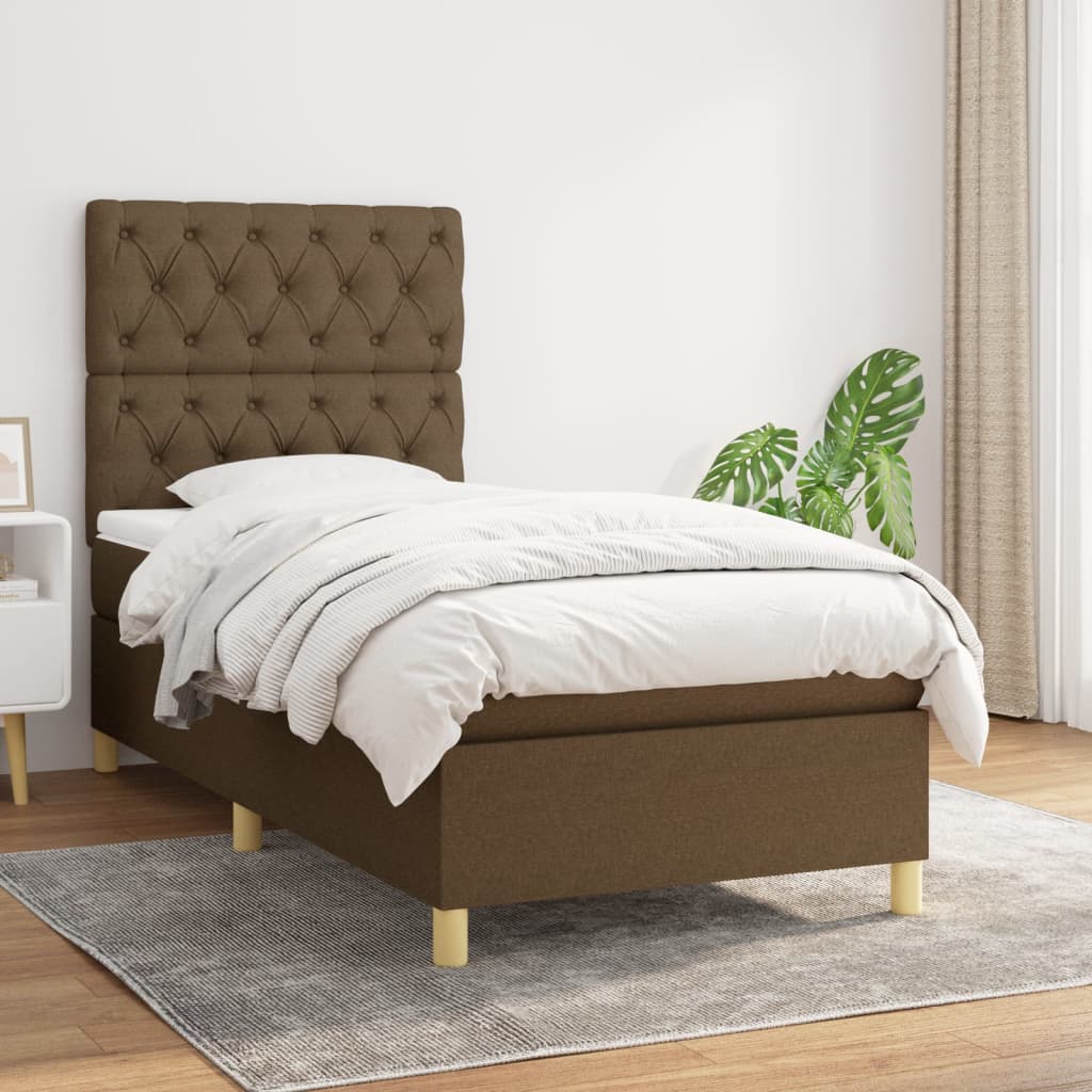 Sommier À Lattes De Lit Avec Matelas 100X200Cm Tissu