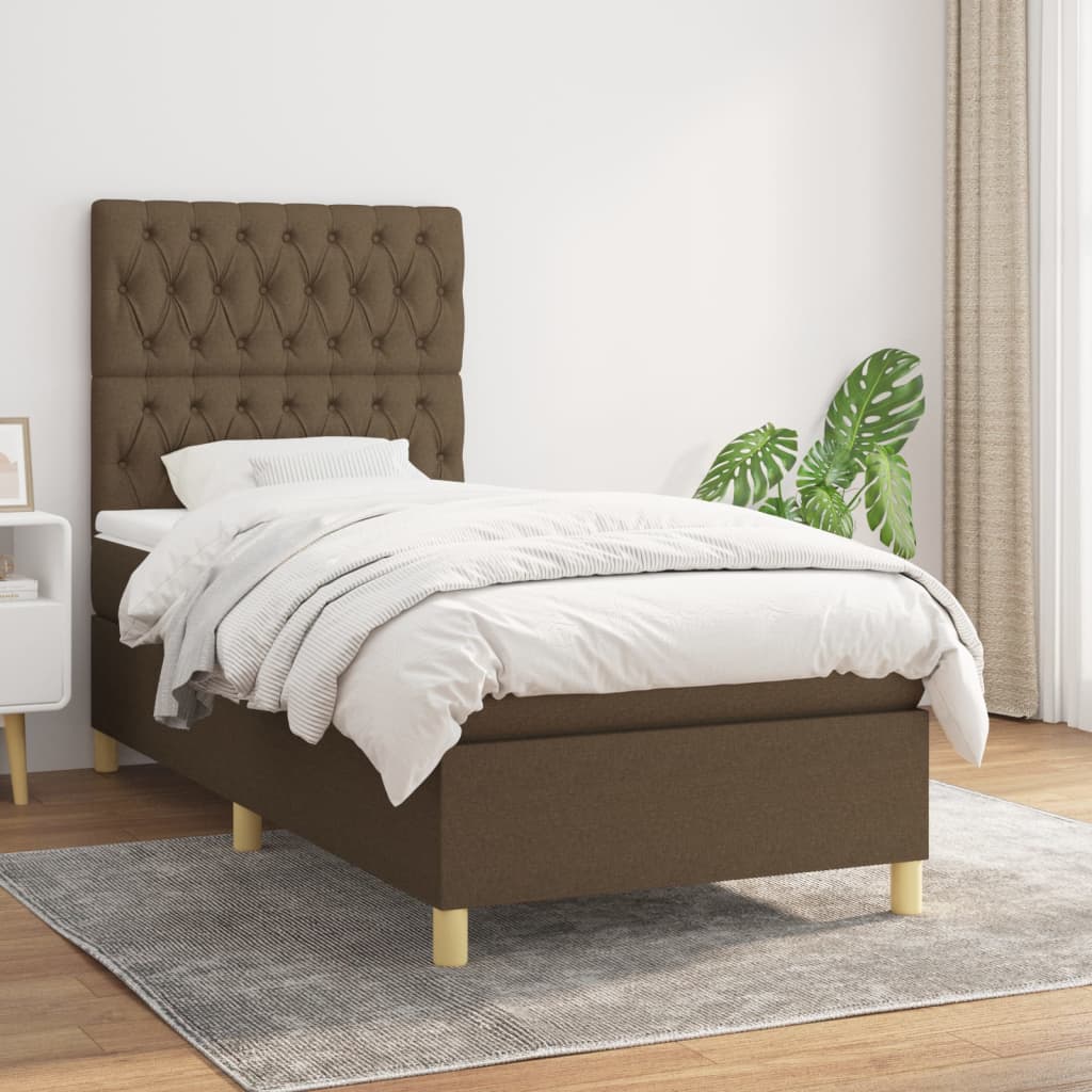 Sommier À Lattes De Lit Avec Matelas 100X200Cm Tissu