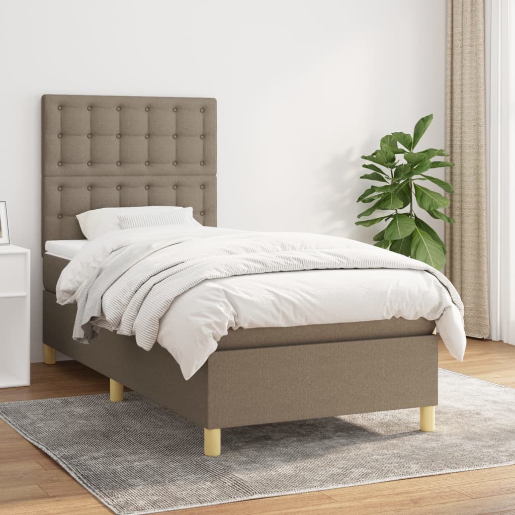 Sommier À Lattes De Lit Avec Matelas 100X200Cm Tissu