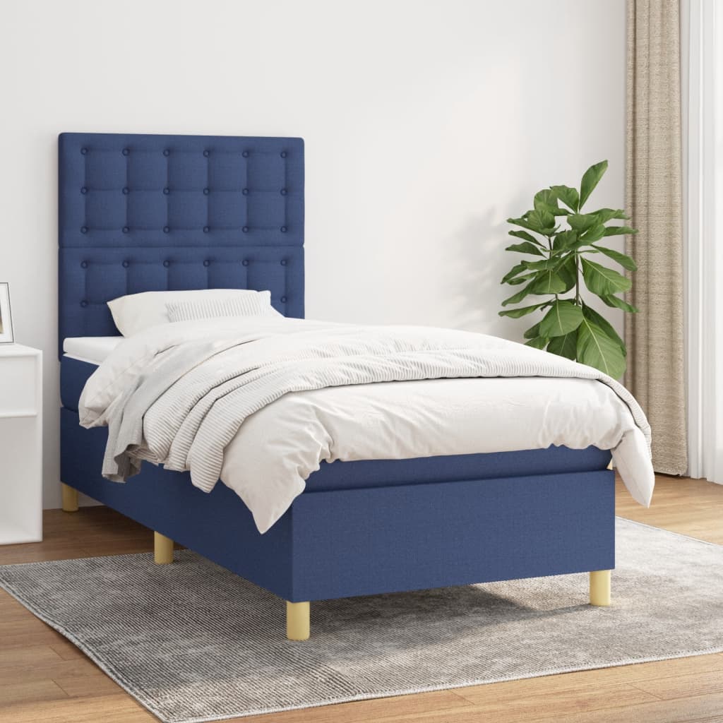 Sommier À Lattes De Lit Avec Matelas 100X200Cm Tissu