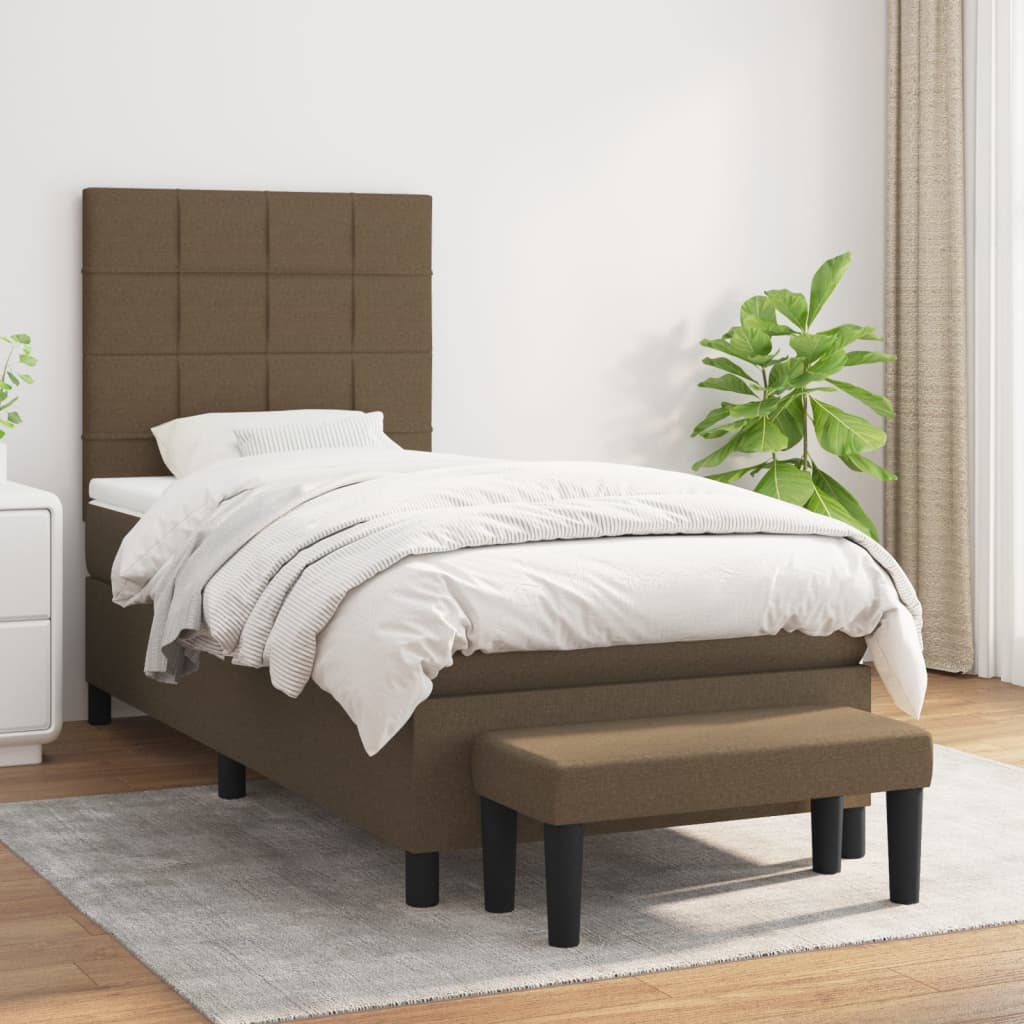 Lit À Ressorts Avec Tête De Lit Tissu