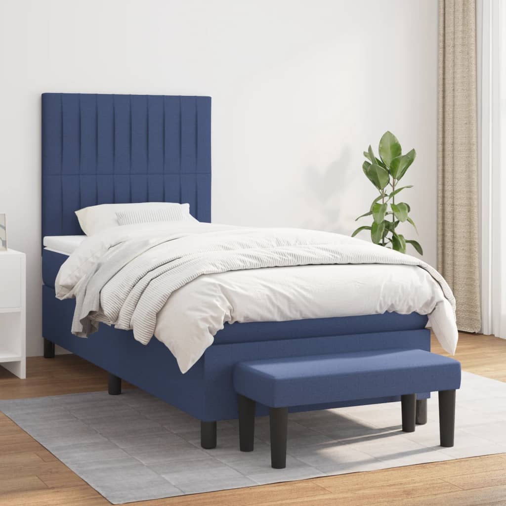 Lit À Ressorts Avec Tête De Lit Tissu