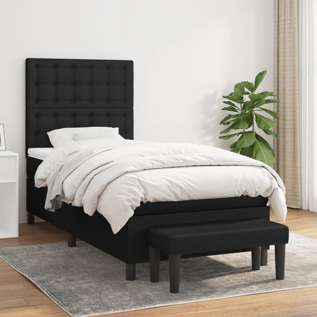 Sommier À Lattes De Lit Avec Matelas Tissu