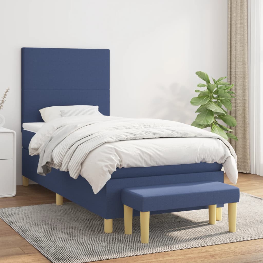Lit À Ressorts Avec Coussin 190 X 90 Cm Tissu
