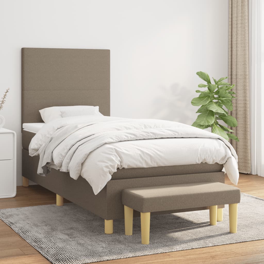 Lit À Ressorts Avec Coussin 190 X 90 Cm Tissu