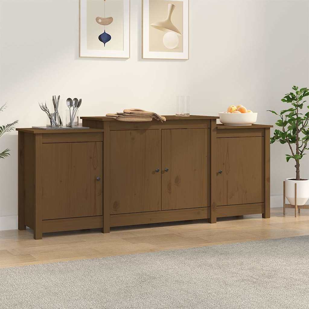 Buffet 164X37X68 Cm Bois Massif De Pin