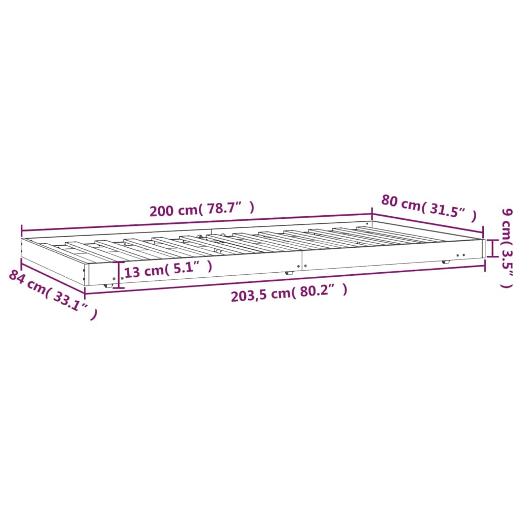 Cadre De Lit Sans Matelas Bois Pin Massif