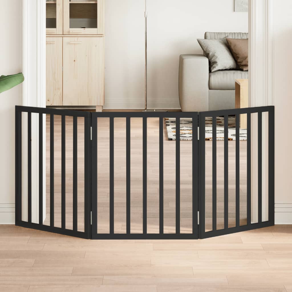 Barrière Pour Chien Pliable 3 Panneaux 150 Cm Bois De Peuplier