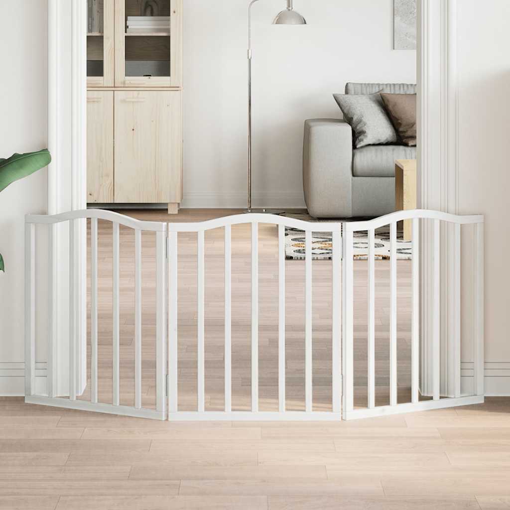 Barrière Pour Chiens Et Porte 4 Panneaux Bois De Peuplier