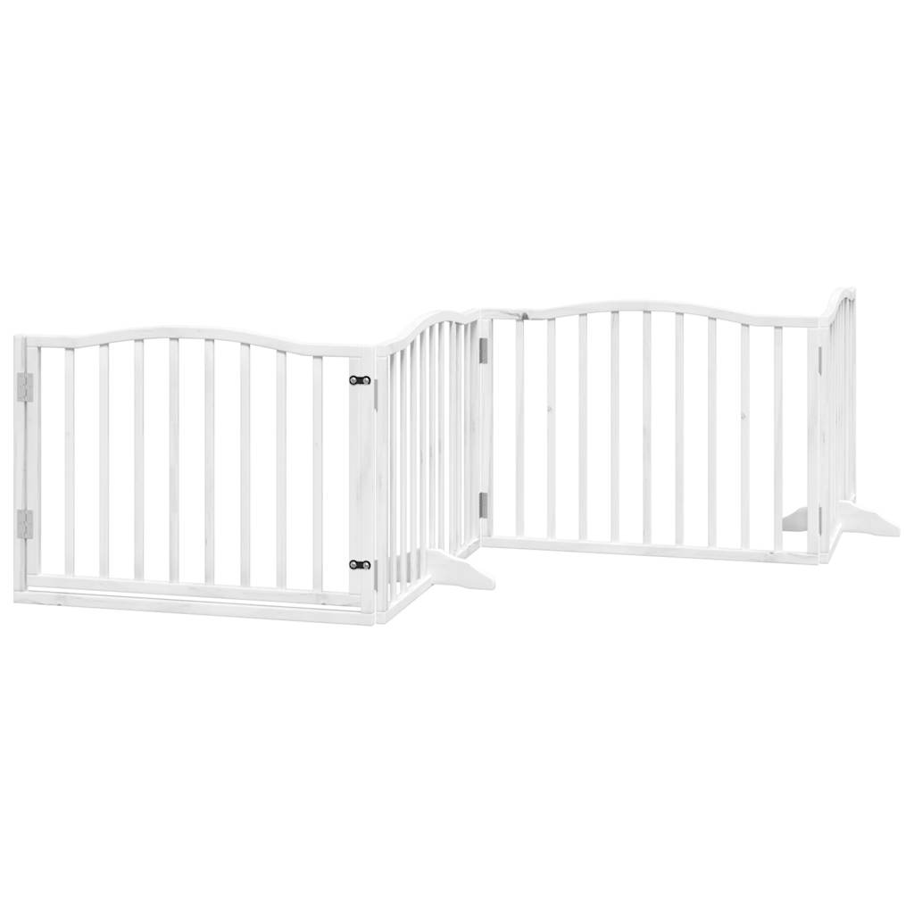 Barrière Pour Chiens Et Porte 4 Panneaux Bois De Peuplier