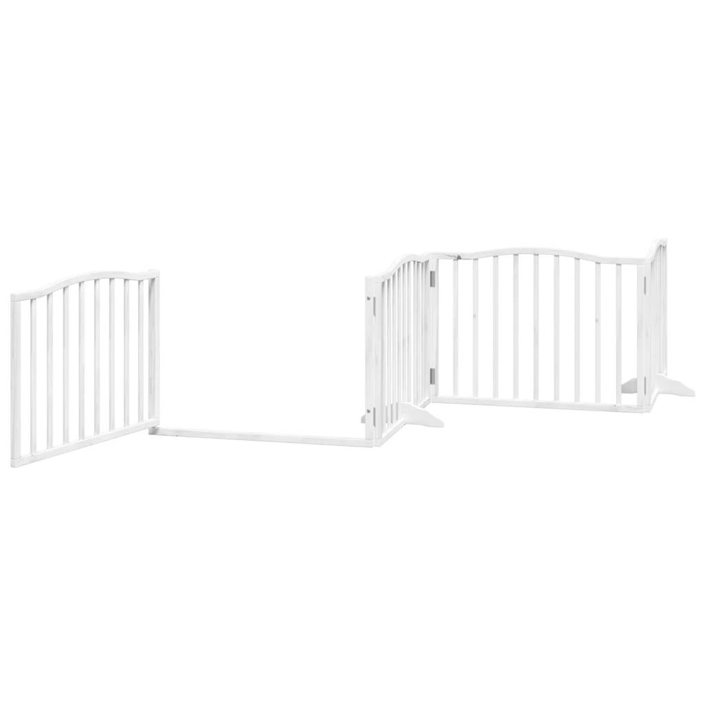 Barrière Pour Chiens Et Porte 4 Panneaux Bois De Peuplier