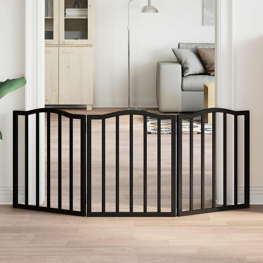 Barrière Pour Chiens Et Porte 4 Panneaux Bois De Peuplier
