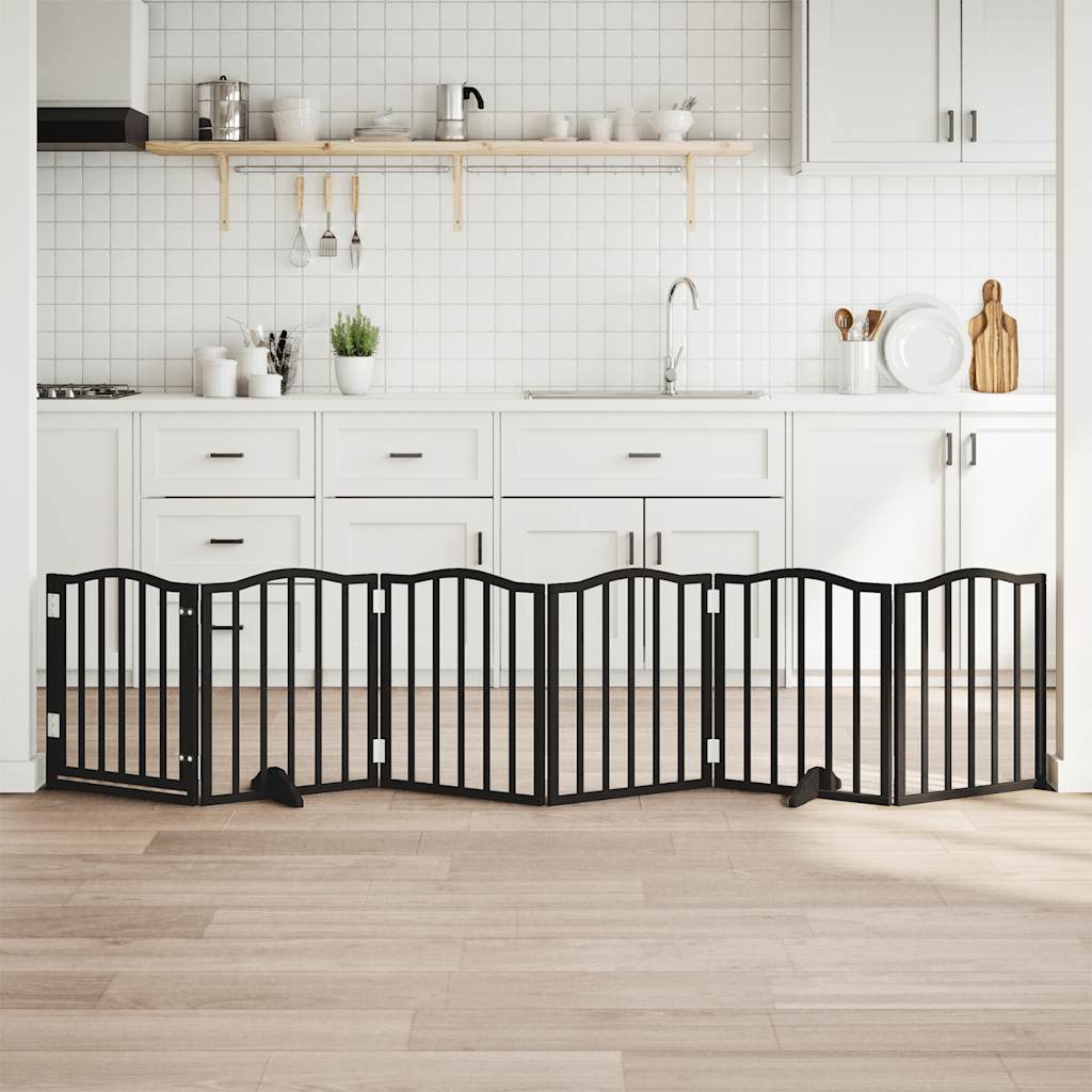 Barrière Pour Chiens Et Porte 4 Panneaux Bois De Peuplier
