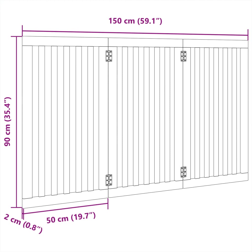Barrière Pour Chien Pliable 3 Panneaux 150 Cm Bois De Peuplier