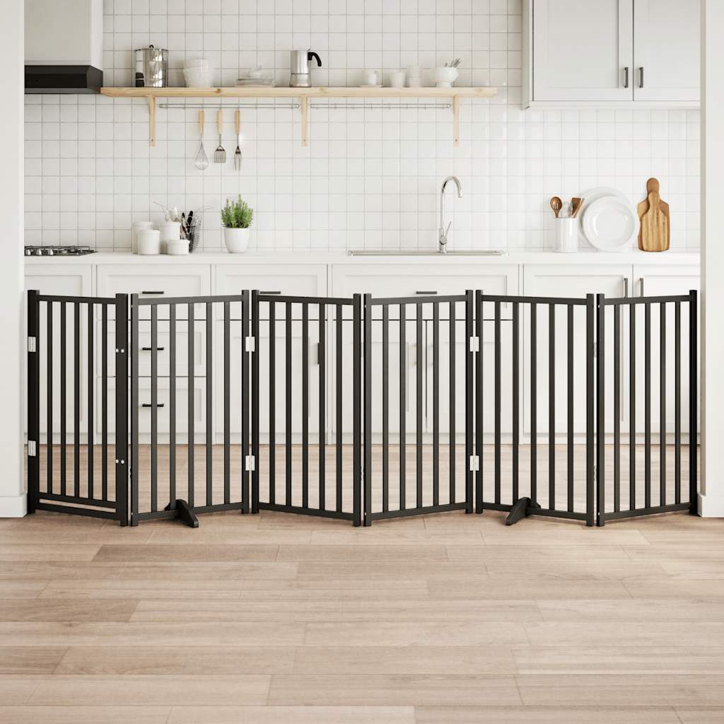 Barrière Pour Chiens Avec Porte 4 Panneaux Bois De Sapin Massif