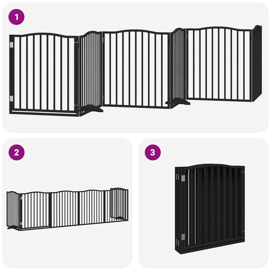 Barrière Pour Chien Porte Pliable 6 Panneaux Bois Peuplier