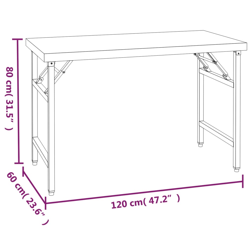 Table De Travail De Cuisine Avec Étagère Inox