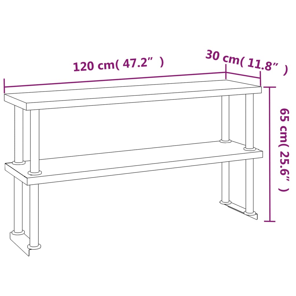 Table De Travail De Cuisine Avec Étagère Inox