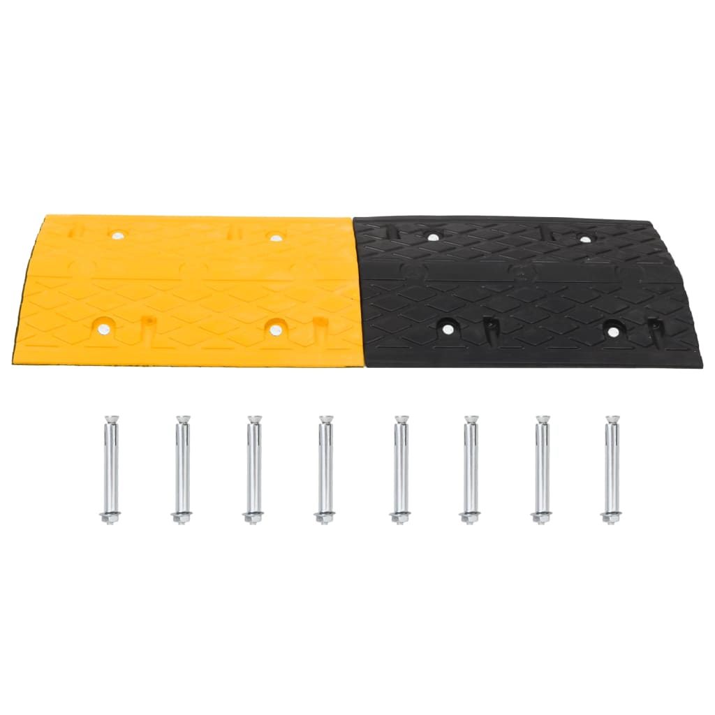 Ralentisseur Jaune Et Noir 517X32,5X4 Cm Caoutchouc