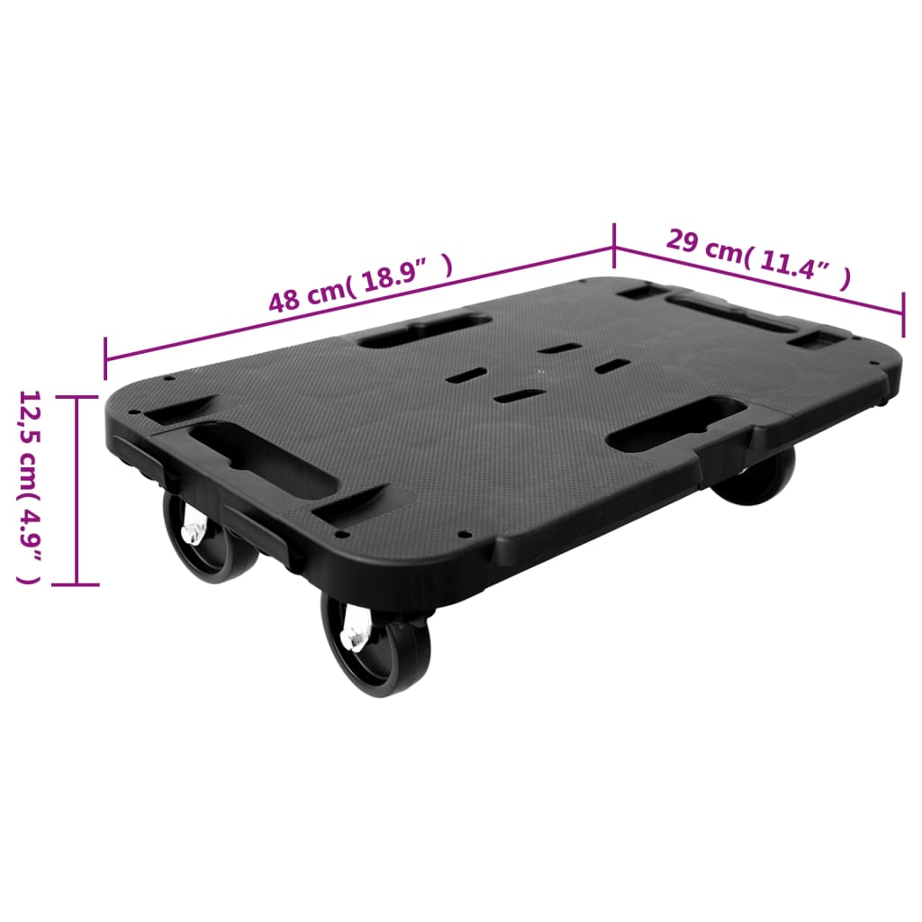 Chariots De Transport 5 Pcs Noir Polypropylène 300 Kg