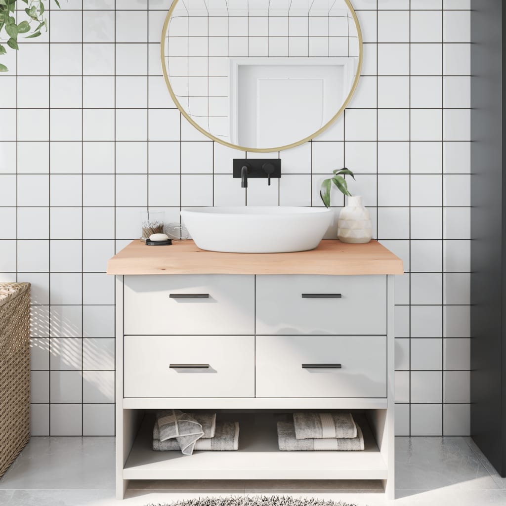Comptoir De Salle De Bain Bois Massif Non Traité