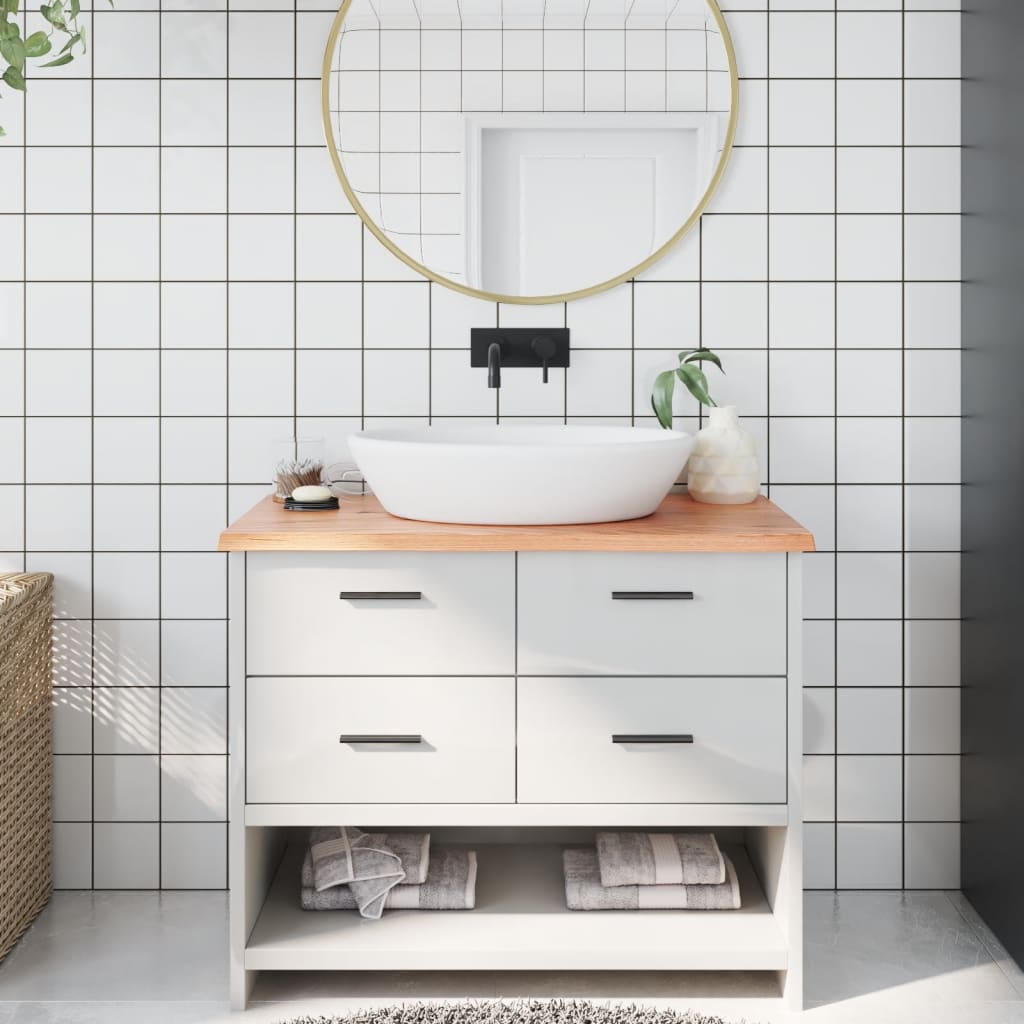 Comptoir De Salle De Bain Bois Massif Non Traité
