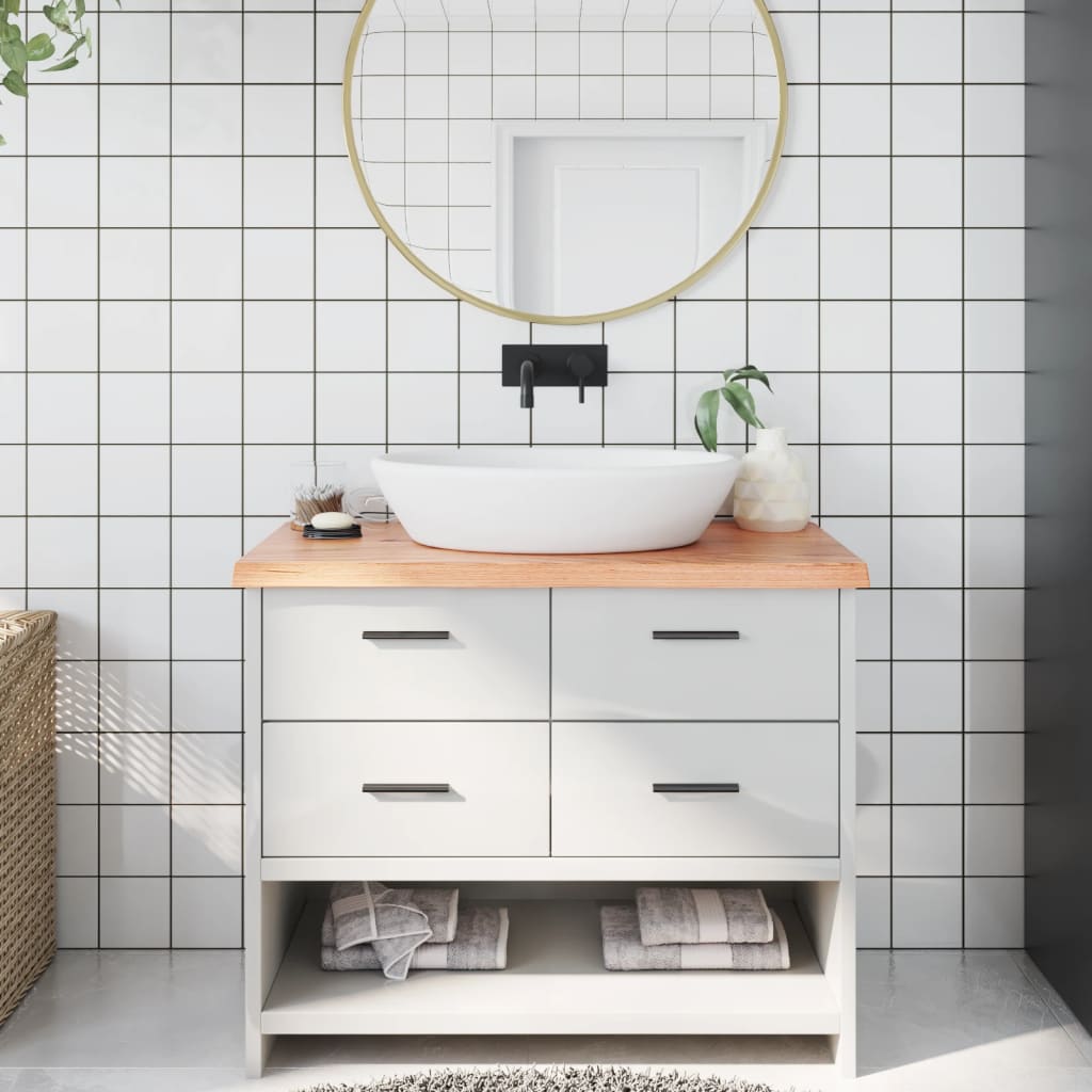 Comptoir De Salle De Bain Bois Massif Non Traité