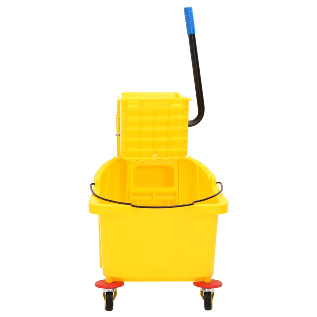 Seau À Serpillière Avec Essoreuse Et Roues Jaune 36 L Pp