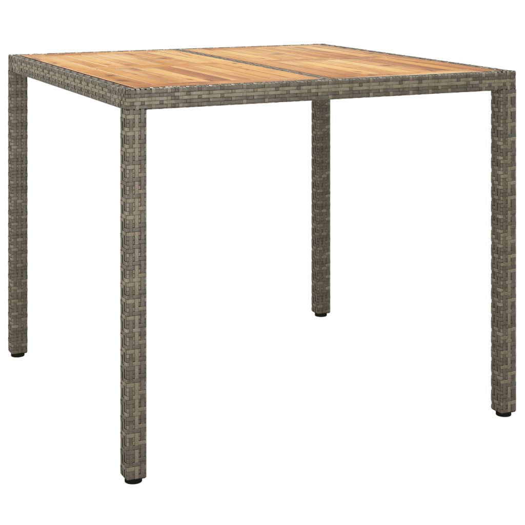 Ensemble À Manger De Jardin 3 Pcs Coussins Gris Résine Tressée