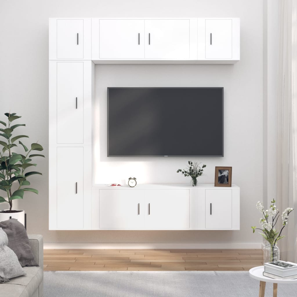 Ensemble De Meubles Tv 7 Pcs Bois D'ingénierie