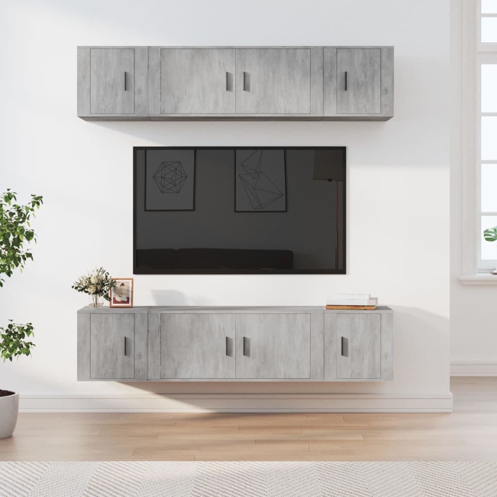 Ensemble De Meubles Tv 6 Pcs Bois D'ingénierie
