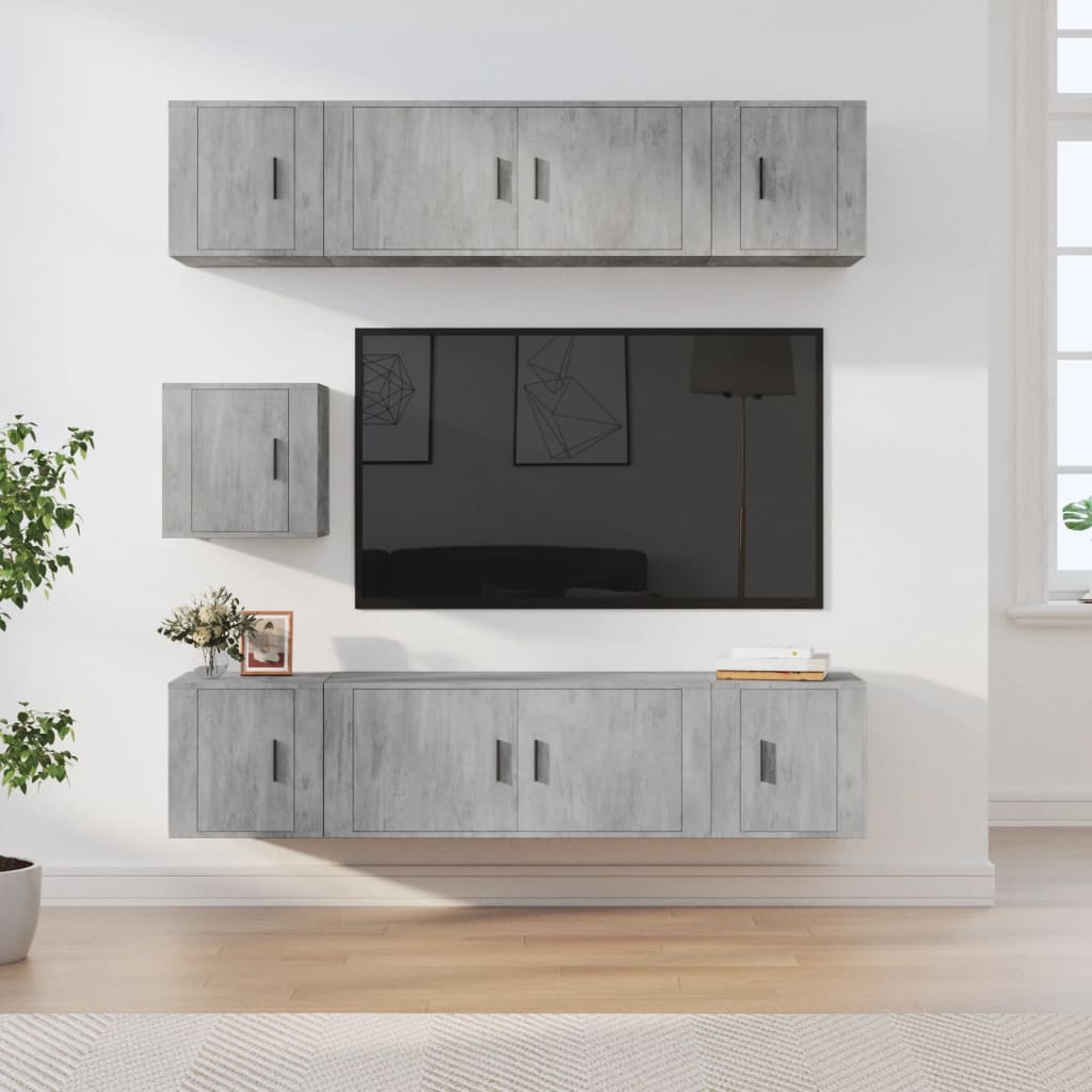 Ensemble De Meubles Tv 7 Pcs Bois D'ingénierie