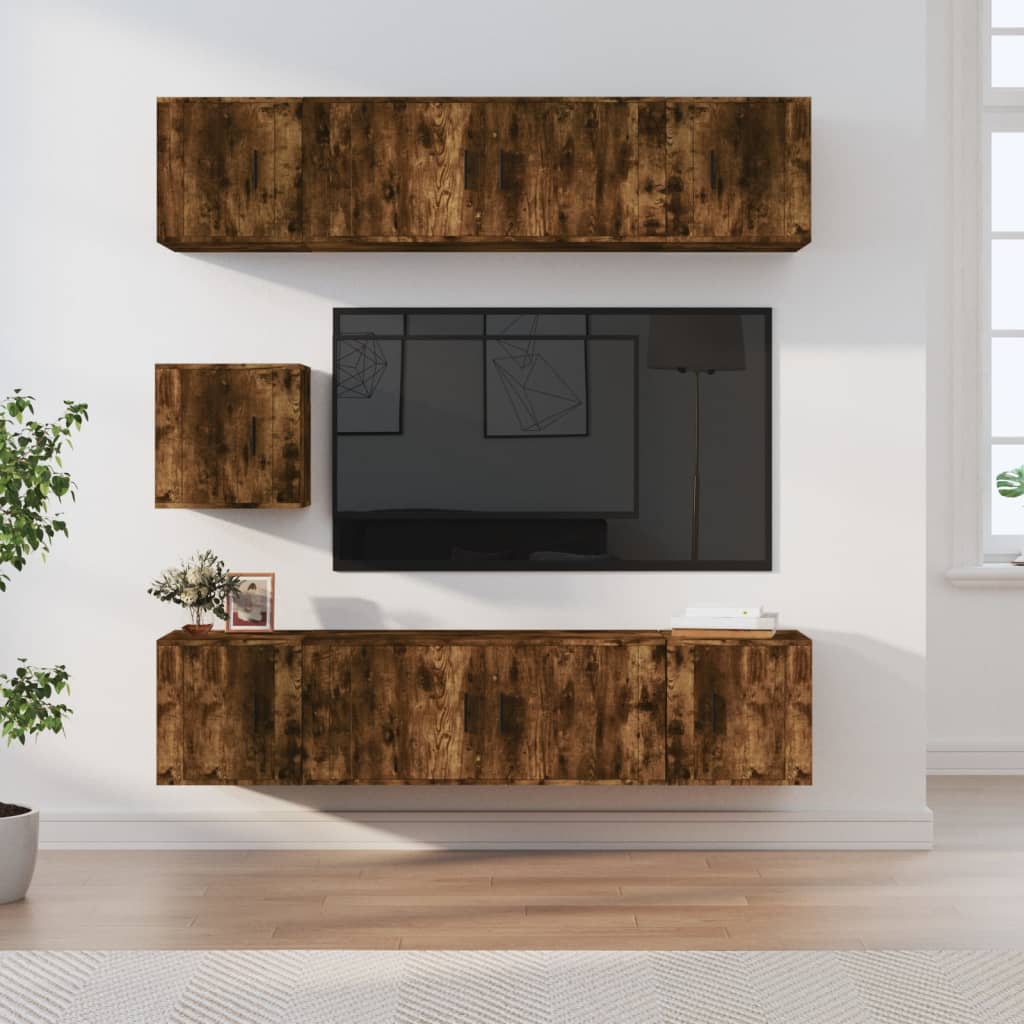 Ensemble De Meubles Tv 7 Pcs Bois D'ingénierie
