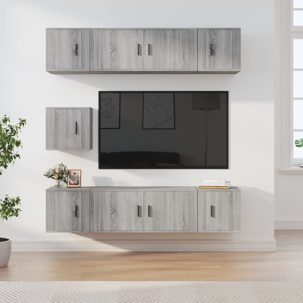 Ensemble De Meubles Tv 7 Pcs Bois D'ingénierie
