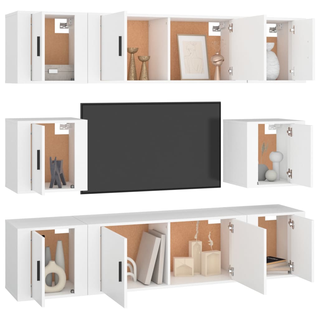 Ensemble De Meubles Tv 8 Pcs Bois D'ingénierie