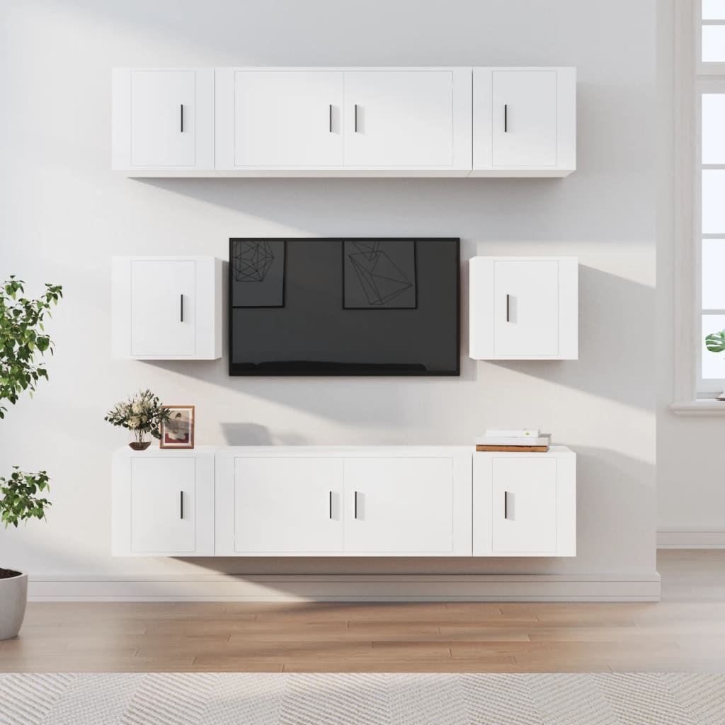 Ensemble De Meubles Tv 8 Pcs Bois D'ingénierie
