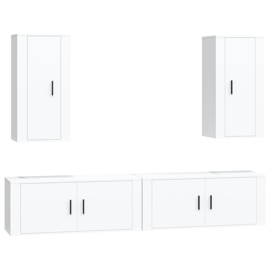 Ensemble De Meubles Tv 4 Pcs Bois D'ingénierie