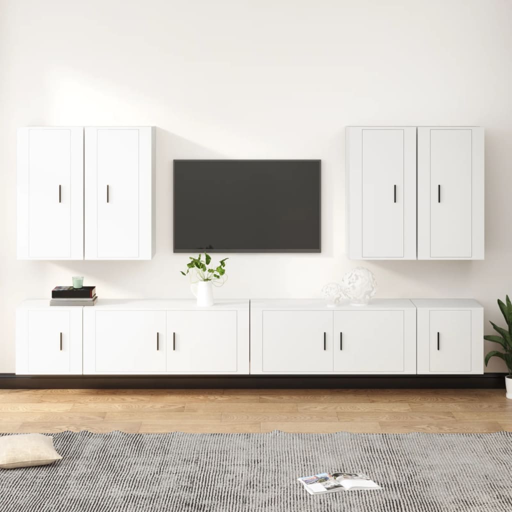 Ensemble De Meubles Tv 8 Pcs Bois D'ingénierie