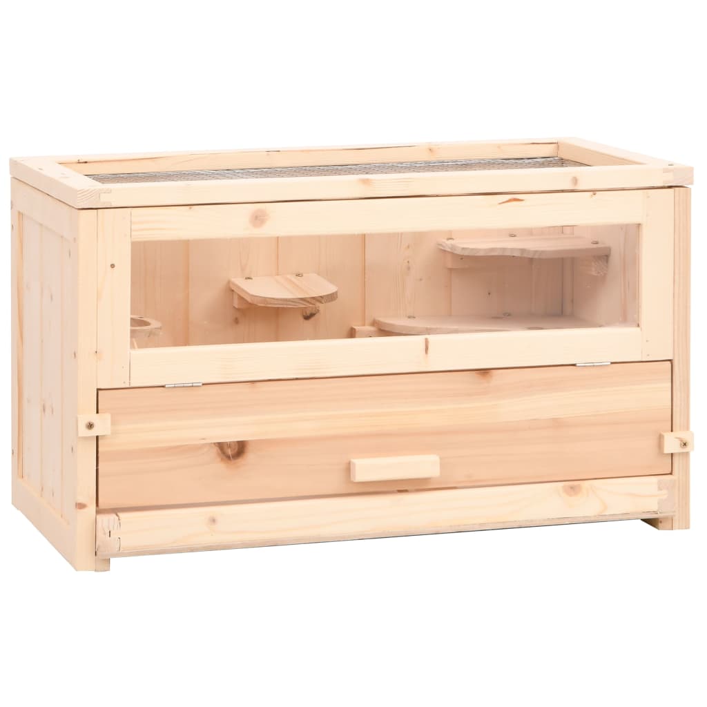 Cage À Hamster 60X30X35 Cm Bois Massif De Sapin