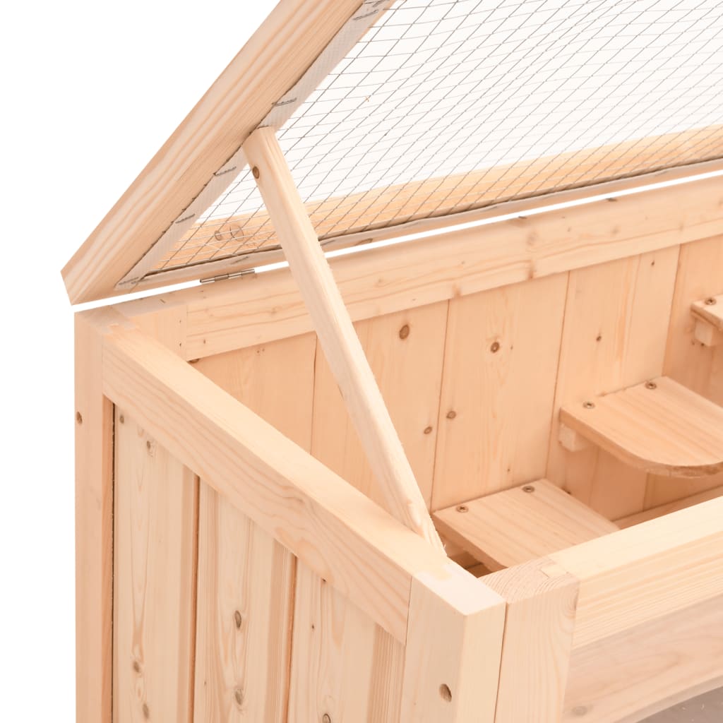 Cage À Hamster 60X35,5X42 Cm Bois Massif De Sapin